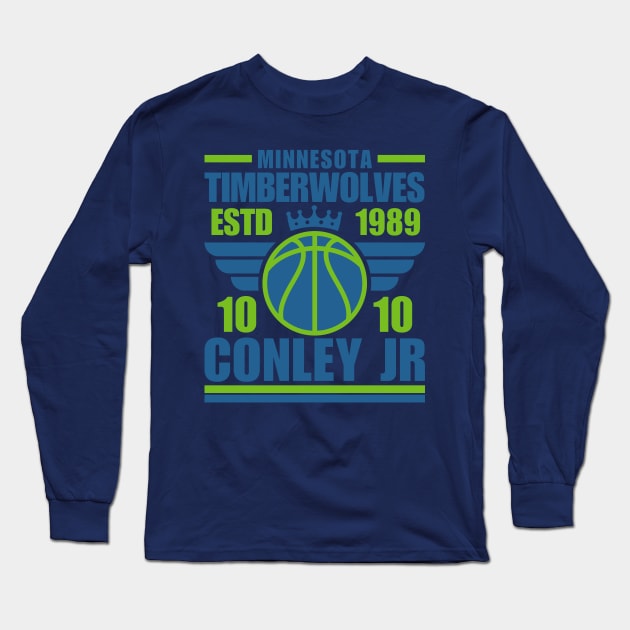 Minnesota Timberwolves Conley Jr 10 Basketball Retro Long Sleeve T-Shirt by ArsenBills